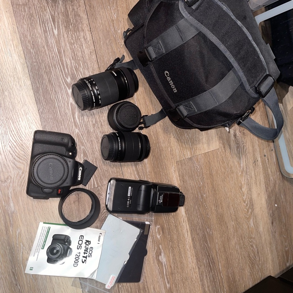 Canon Camera Kit with Black Bag and Accessories